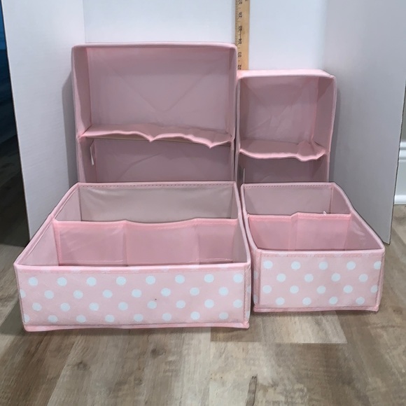 MDesign Organizers - Dresser Drawer and Closet Storage Bins - Fabric pack of 4 - Picture 1 of 5